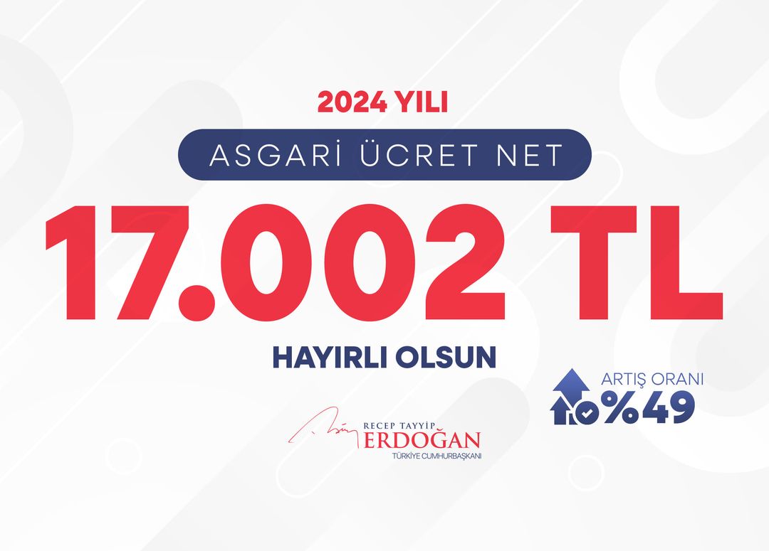 Asgari ücret Cumhurbaşkanımız öncülüğünde belirlendi