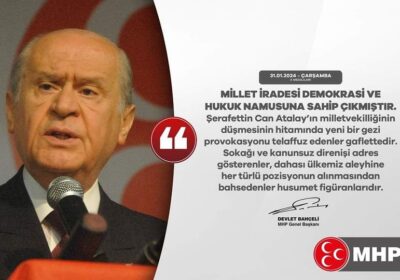 “Millet İradesi Demokrasi ve Hukuk Namusuna Sahip Çıkmıştır.”