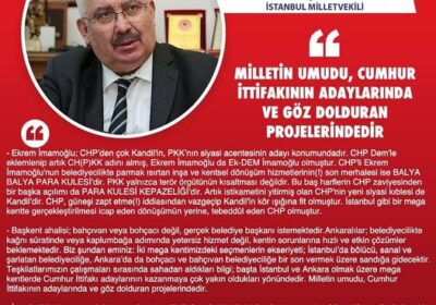 Milletin umudu, Cumhur İttifakının adaylarında ve göz dolduran projelerindedir