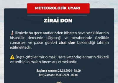 Meterolojik Uyarı Zirai Don