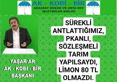 Planlı Sözleşmeli Tarım Yapılsaydı Limon 80 TL Olmazdı