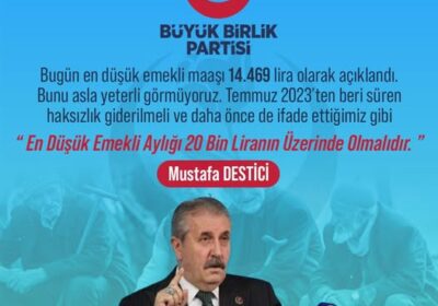 BÜYÜK BİRLİK PARTİSİ GENEL BAŞKANI SN MUSTAFA DESTİCİ DİYOR Kİ;