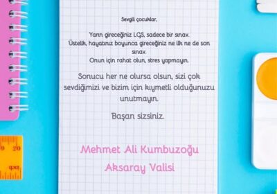 Valimizden LGS Sınav Mesajı