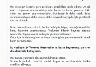 24 Temmuz Gazeteciler ve Basın Bayramı