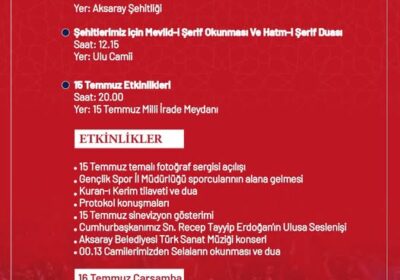 15 Temmuz Demokrasi ve Millî Birlik Günü Programlarına tüm vatandaşlarımız #davetlidir.